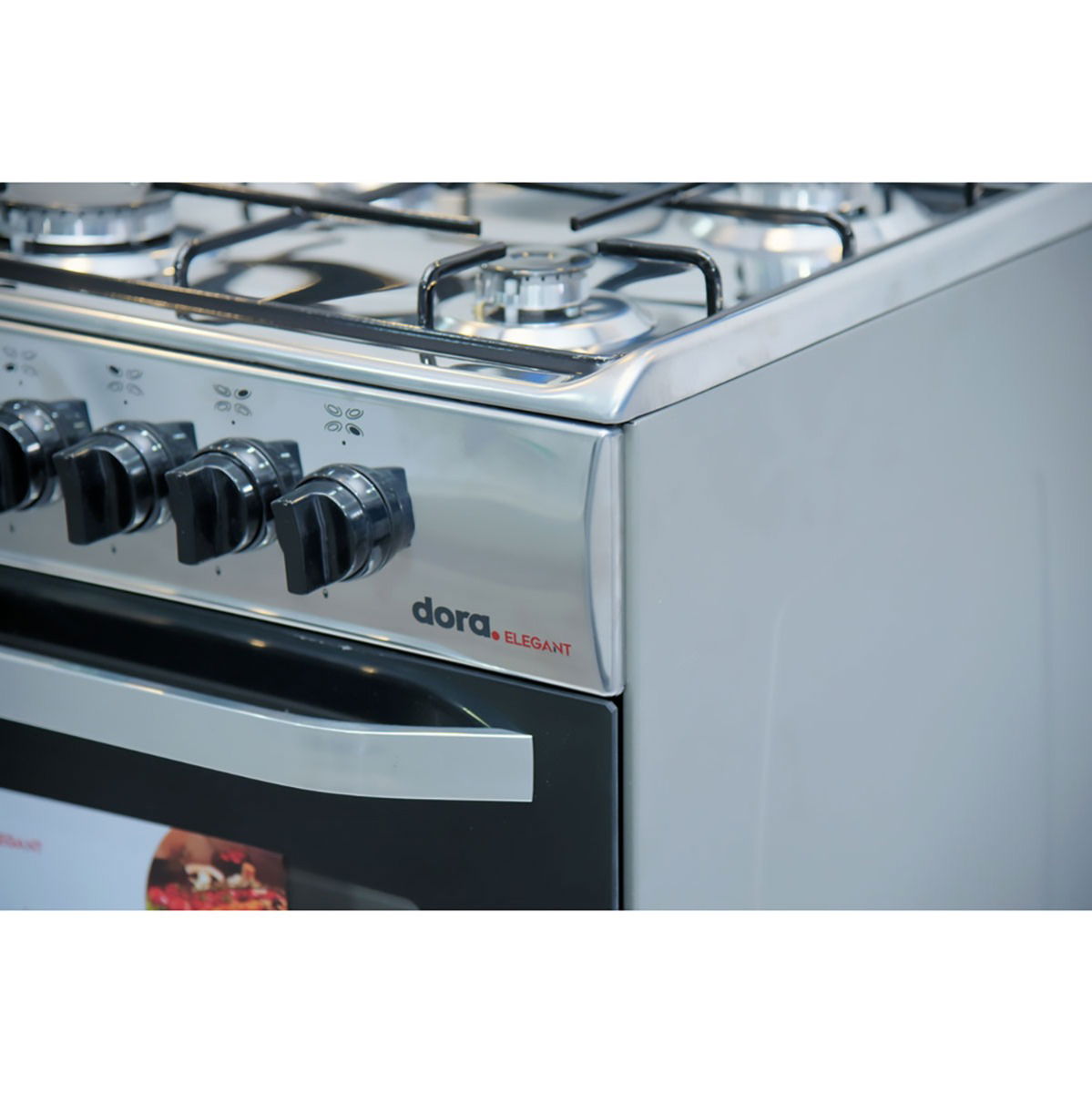 فرن غاز دورا، 4 شغلات، امان كامل، 55*55 سم، استيل، DEGCFY5555A - فضي product image 5