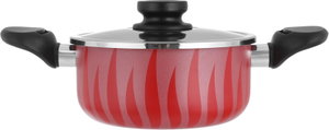 Red Flame 18 cm Steel Cooking Pot with Steel Lid - Red product image 2