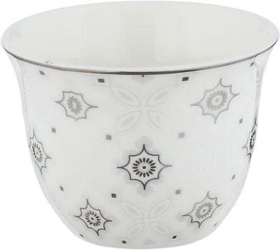 طقم فناجين قهوة سعودي بورسلان السيف غاليري، 12 قطعة - أبيض فضي product image 2