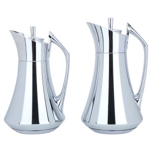 Al Saif Gallery Karma thermos set, 1 liter, thermal glass inner container, steel outer shell - silver product image 2