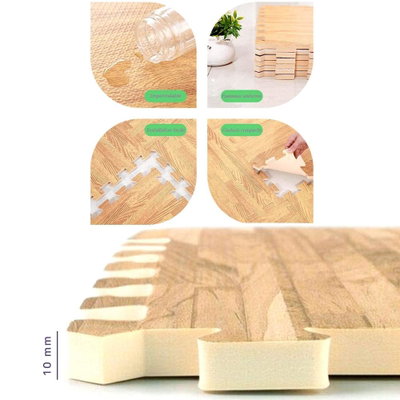 Kangaroo 11151515518 Parquet Foam Flooring, 60 x 60 meters, 1 cm thick, 4 interlocking tiles - Wood Brown product image 5