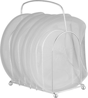 طقم صحون زجاج السيف غاليري، 6 قطع، مع ستاند، منقوش - فضي شفاف product image