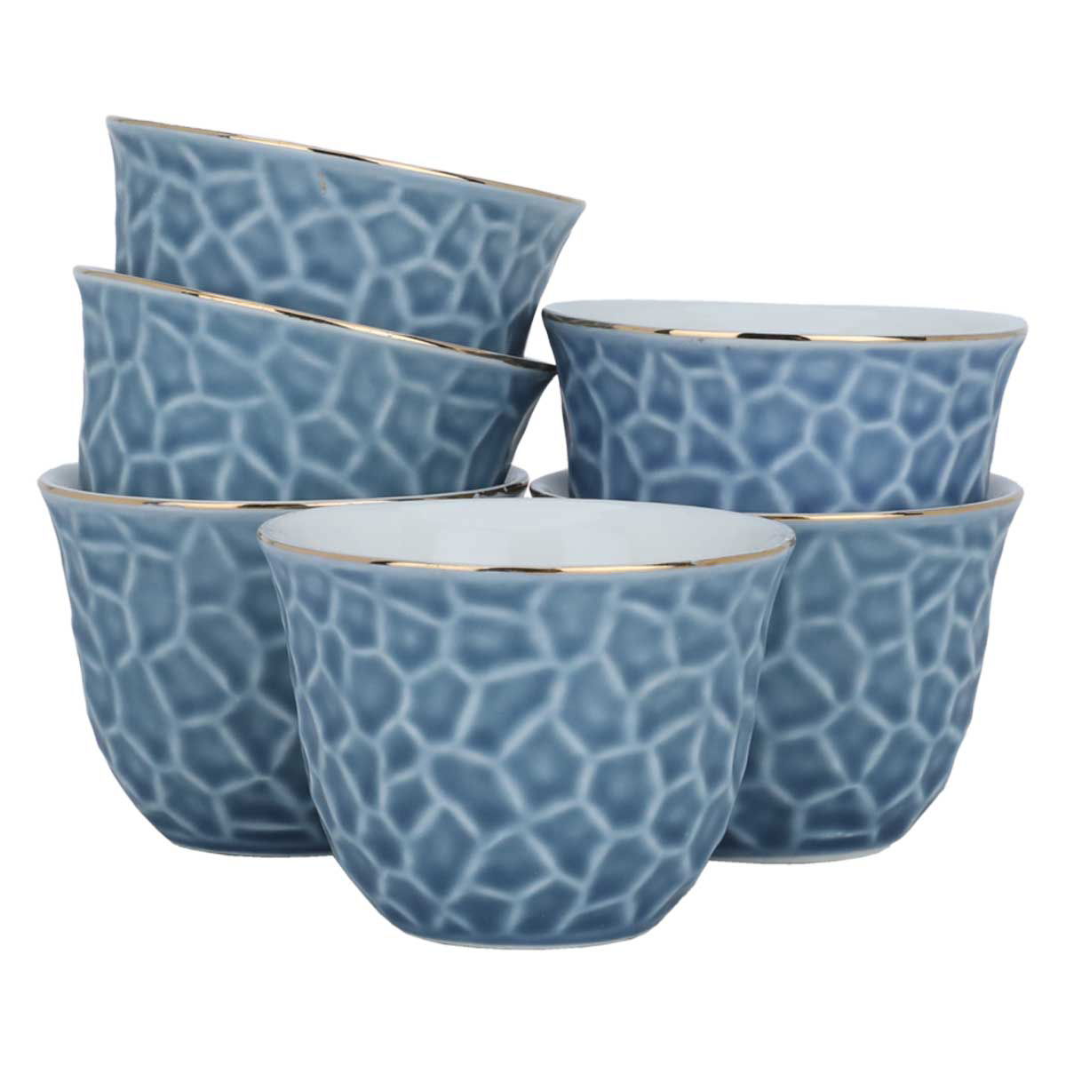 Al Saif Gallery porcelain coffee cup set, 12 pieces - blue product image