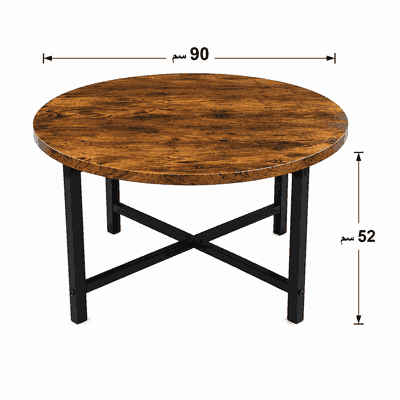 طقم طاولات خشب MDF و معدن، 5 قطع - اسود بني product image 3