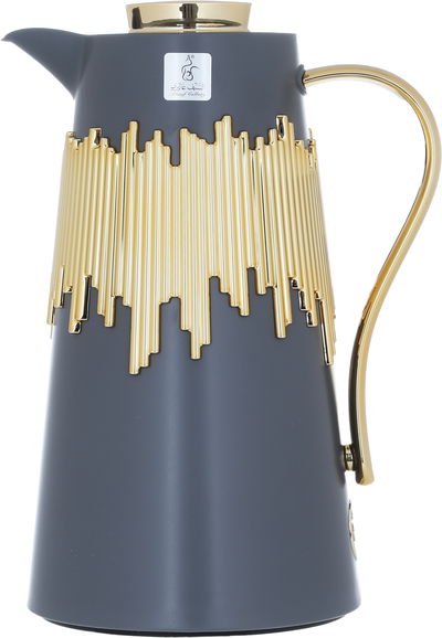 Al Saif Gallery Ibtihal thermos set, 1/1 liter, thermal glass inner container, steel outer shell - gray product image 2