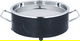 Al Saif Gallery Steel Food Warmer, 14 x 18 x 26 cm, Round, Double Bowl, Crescent Pattern, Small - Black product image 1
