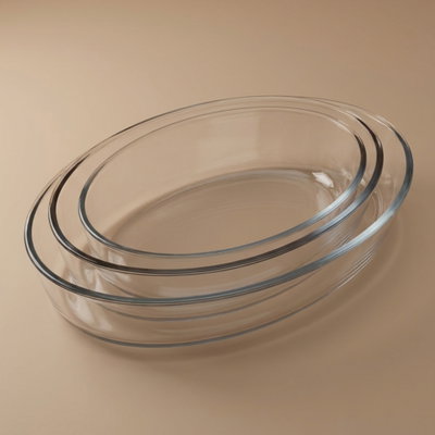 طقم صواني فرن زجاج ماكس جلاس، 3 قطع - شفاف product image 1