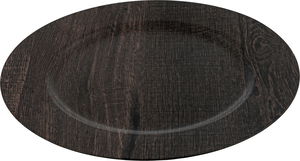 Al Saif Gallery Goozi Plastic Serving Tray, Round, 33x33x1.5 cm - Dark Brown product image
