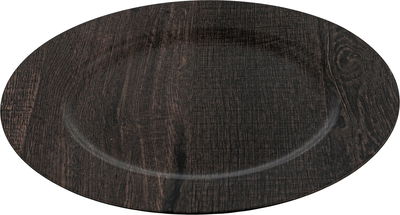 Al Saif Gallery Goozi Plastic Serving Tray, Round, 33x33x1.5 cm - Dark Brown product image 1