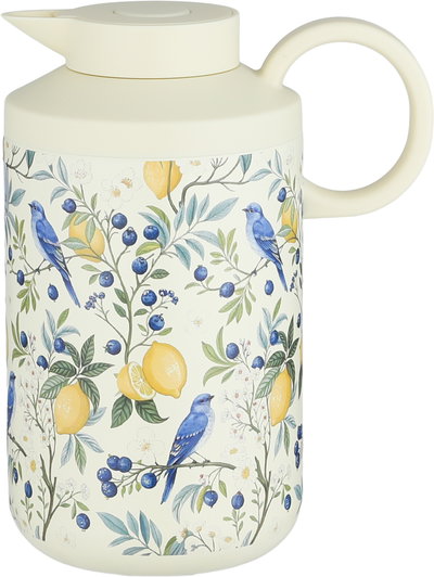 Timeless Hala Thermos, Stainless Steel Inner Container, 1.2 Liters, Push-Button - Cream Color product image 1