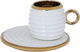 Al Saif Gallery Porcelain Coffee Cups And Saucers Set, 12 Pieces - Golden White product image 2