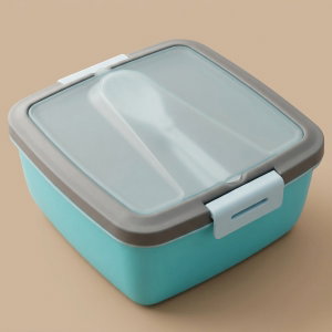 Al Saif Gallery Plastic Lunch Box, 1.6 Liter, Square - Light Blue product image