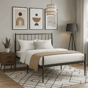 سرير حديد مفرد، 100×90×190 سم - اسود product image