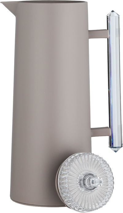 ترمس لين جلوري، 1 لتر،حافظة داخلية زجاج، ضغاط، يد شفاف - كابتشينو product image 4