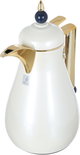 Al Saif Gallery Crystal Thermos Set, 1/0.7 litre, tofaria, thermal glass inner container, steel outer shell - pearl gold product image 4