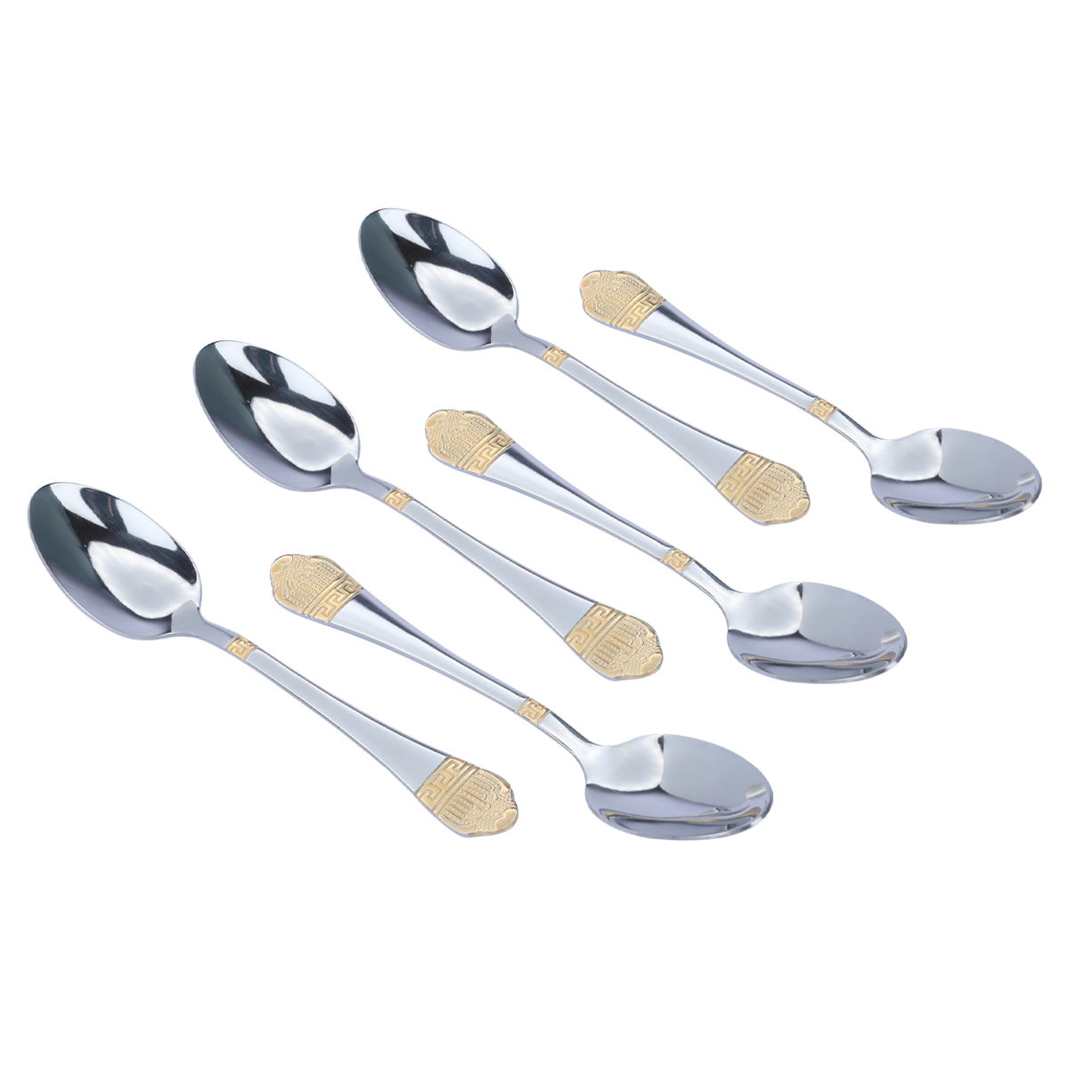 طقم ملاعق اكل استيل السيف غاليري، 6 قطع - فضي مذهب product image