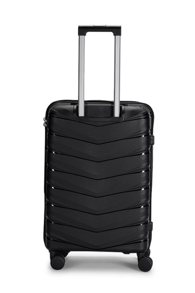 طقم شنط سفر بولي بروبيلين ليمرا، 4 مقاسات، 4 عجلات، بزاوية 360 درجة، OT-8013 - أسود product image 3