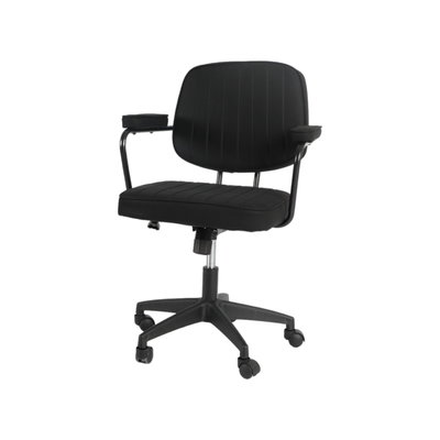 كرسي مكتب دوار جلد، 50×50×85 سم - أسود product image 3