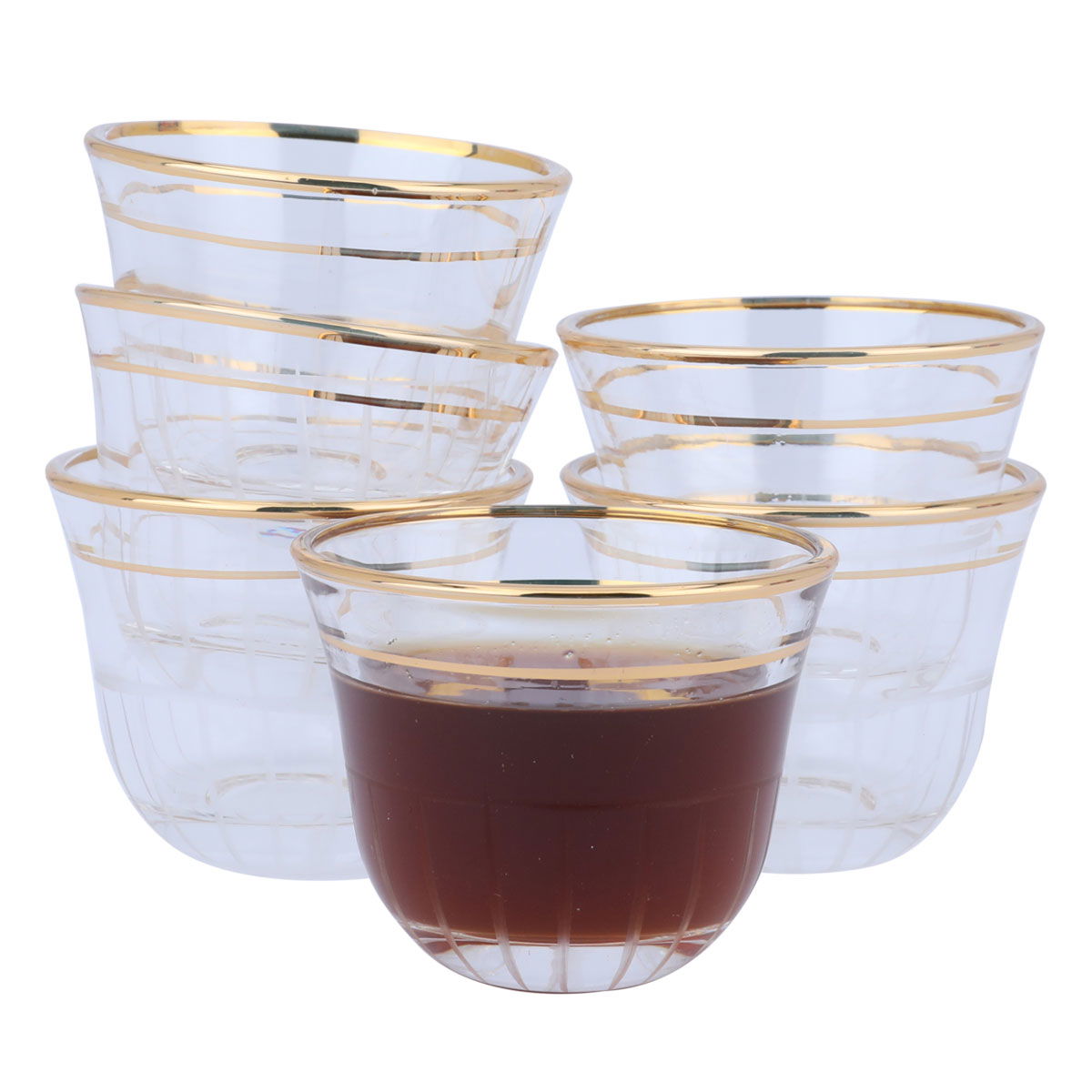 Al Saif Gallery Glass Coffee and Tea Serving Set, 26 Pieces - Clear product image 3