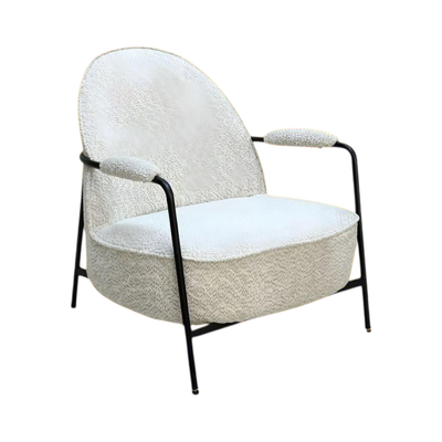 Modern Metal Chair, 85×60×60 Cm, Bouclé Fabric And Foam - Beige product image 3