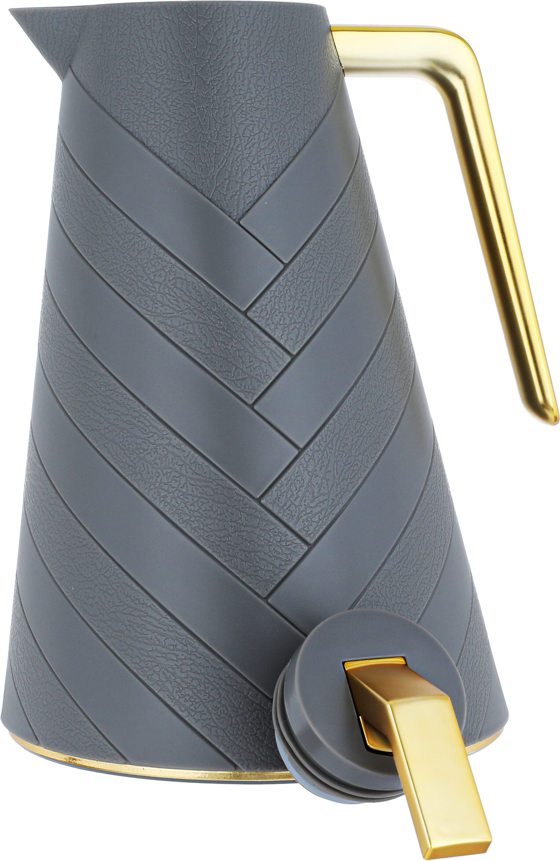 Glory thermos, 1 liter, golden handle, thermal glass inner container, plastic outer shell - dark gray product image 3