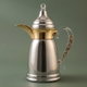 Al Saif Gallery Qamar Thermos Dallah, 0.35 L, Transparent Handle, Stainless Steel Inner Case, Stainless Steel Outer Body - Silver Gold product image 1