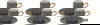 Al Saif Gallery Porcelain Coffee Cups Saucer Set, 12 Pieces, 100 Ml - Gray product image 1