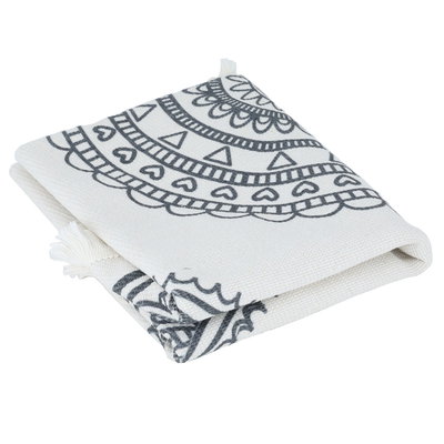 مفرش قماش وهج الماسة، 90 سم - اسود ابيض product image 2