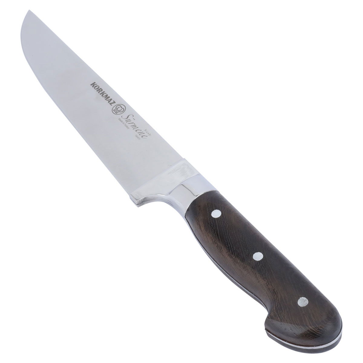 Korkmaz Steel Saif Gallery Knife, Wooden Handle - Silver product image