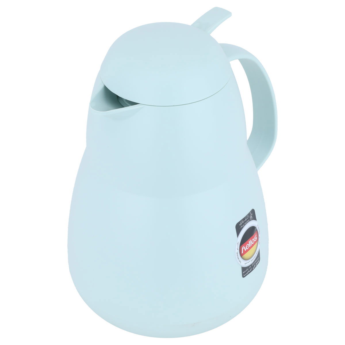 ترمس هيليوز، 1 لتر، حافظة داخلية زجاج حراري، هيكل خارجي بلاستيك - أزرق فاتح product image 2