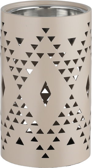 مبخرة ستانلس ستيل السيف غاليري، منقوش، 9x9x15 سم - بيج product image