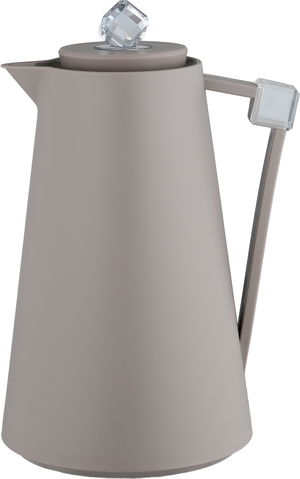 ترمس الماسة بلاستيك افريست، 1 لتر، حافظة داخلية زجاج، ضغاط - كابتشينو شفاف product image