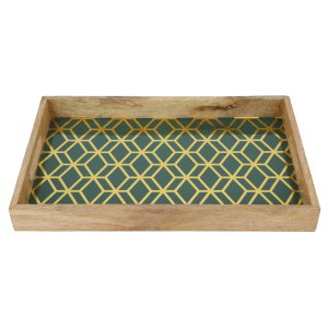 Alsaif gallery Saif Gallery wooden tofa, 40x25x4.5 cm - green product image 2