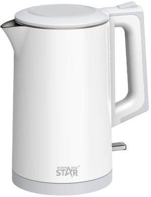 غلاية كهربائية ستانلس ستيل ويننج ستار، 1.7 لتر، 1500 واط، ST-6023 - ابيض product image