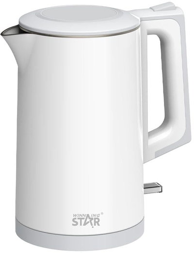 غلاية كهربائية ستانلس ستيل ويننج ستار، 1.7 لتر، 1500 واط، ST-6023 - ابيض product image 1