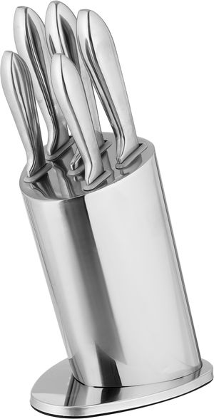 طقم سكاكين مع ستاند استيل السيف غاليري، 6 قطع - فضي product image