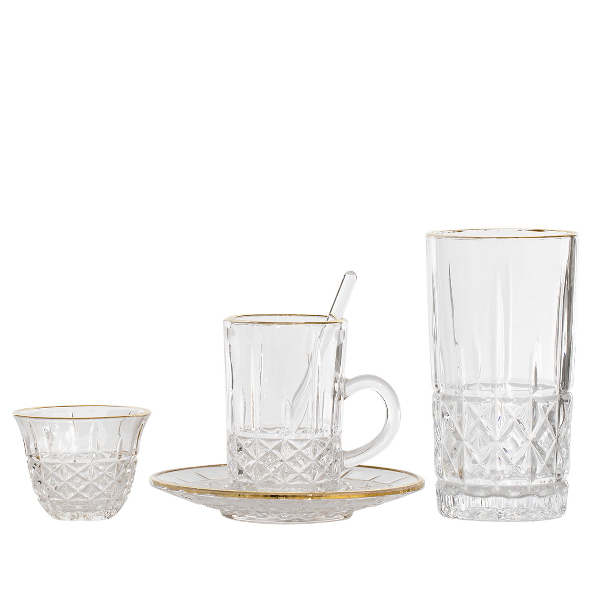 Alsaif Gallery Bialat Tea and Coffee Serving Set, 30 Pieces - Clear product image 2