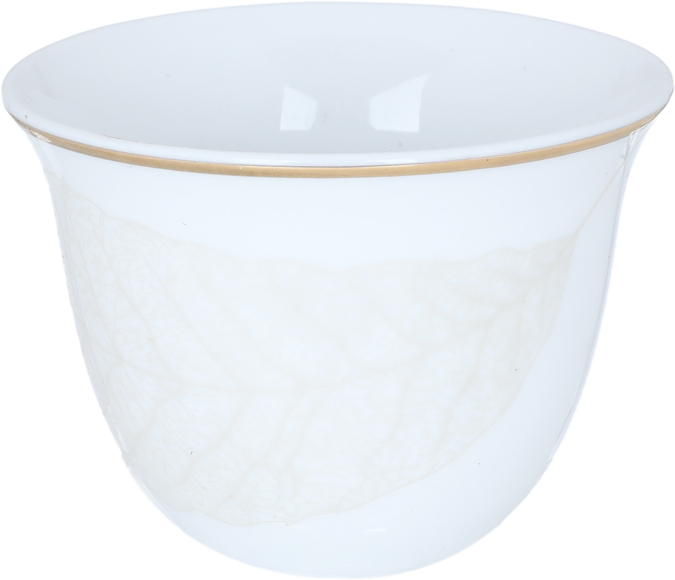 Al Saif Gallery Porcelain Arabic coffee cups set, leaf pattern, 12 pieces - white product image 2