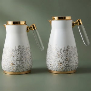 Al Saif Gallery Agadir thermos set, 1/0.75 liter, thermal glass inner container, steel outer shell - golden white product image