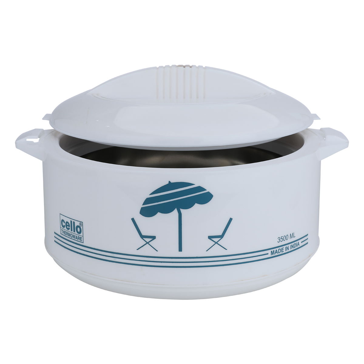Steel Cello Food Container, 3.5 Liter, Indian - White product image 2