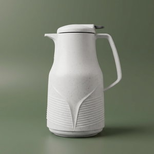 Rhine German Thermos, 1 liter, inner glass container, pressure - white product image
