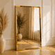 مراية مستطيلة زجاج، 140×70 سم، اطار معدن - ذهبي product image 1