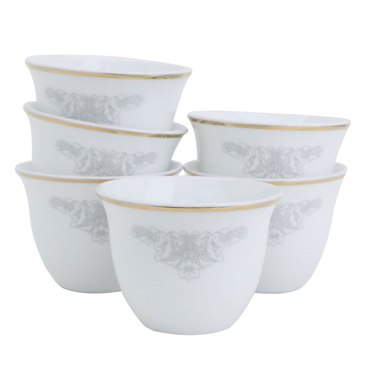 طقم فناجين قهوة بورسلان السيف غاليري، 12 قطعة - ابيض product image 2