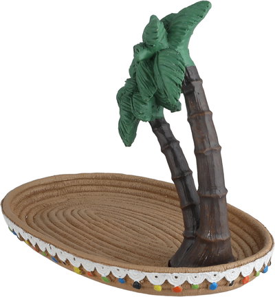 صحن تقديم بلاستيك مقوى السيف غاليري، 20x12.5x16 سم، بيضاوي، شكل نخلة - متعدد الألوان product image 3