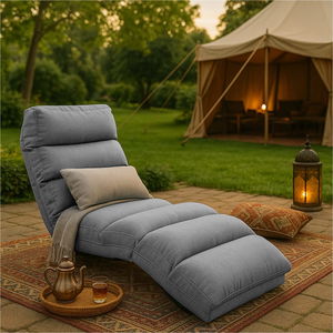 كرسي أرضي كبير كتان باك كومفورت، 175x20x56 سم - رمادي product image