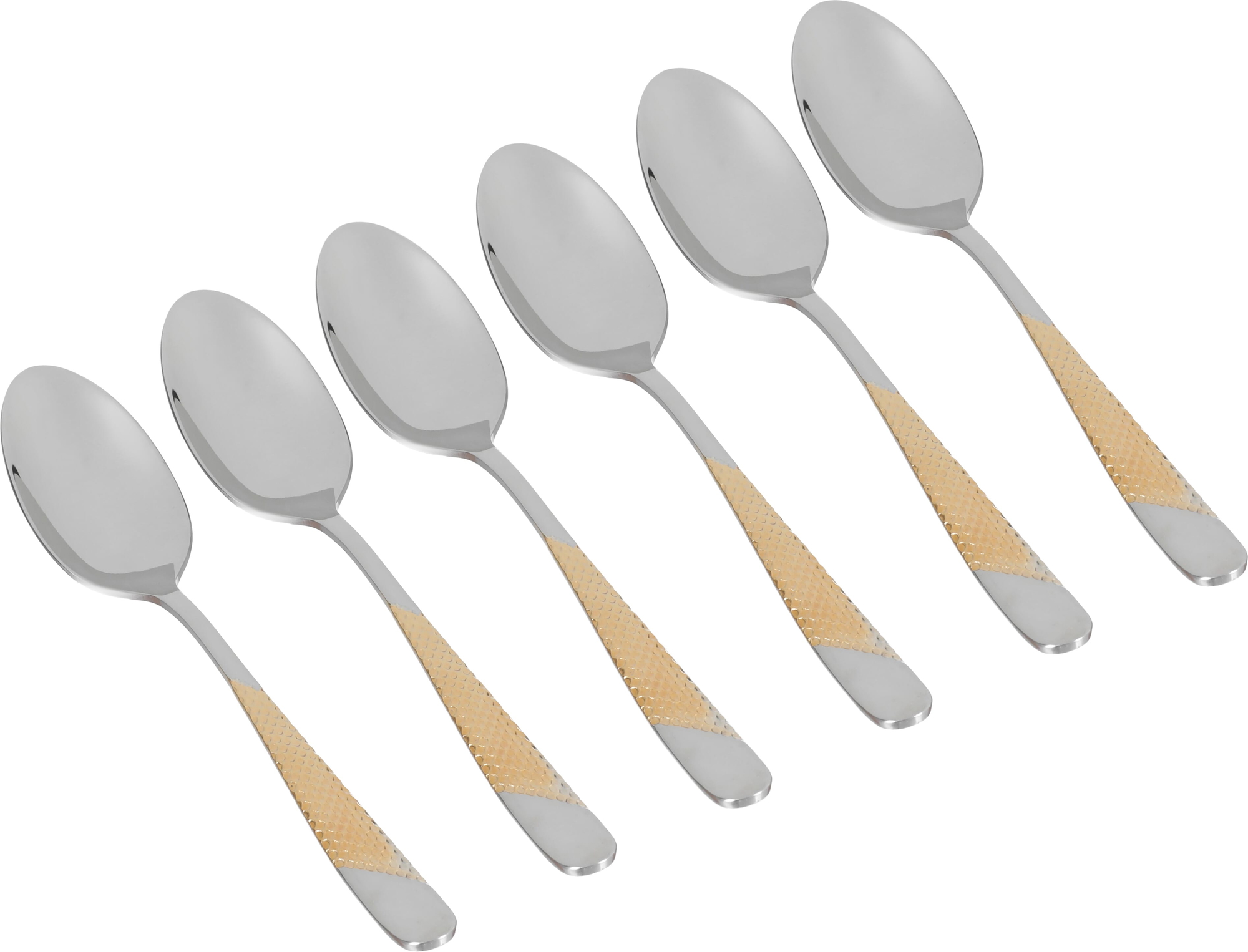 Al Saif Gallery Steel Tea Spoon Set, 6 Pieces, Pattern - Gold product image