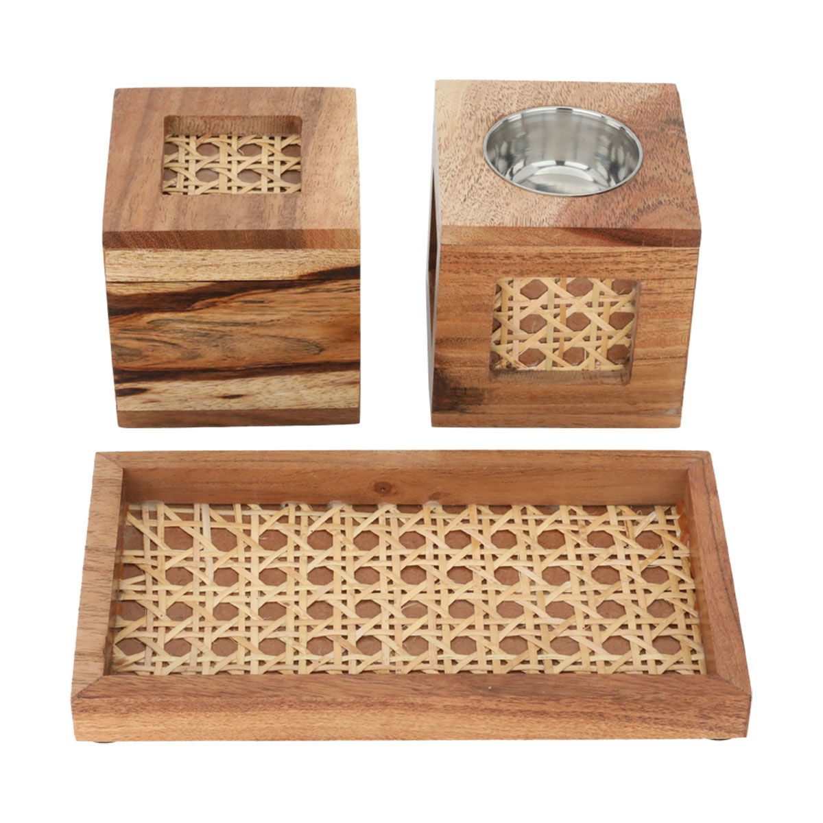 Saif Gallery Wooden Incense Burner Set, 3 Pieces, Tofariya, Square - Wooden product image 2