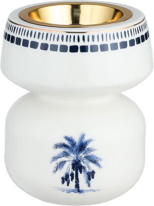 مبخرة بورسلان السيف غاليري، 10x10x14 سم، دائري - أبيض أزرق product image