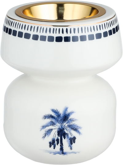 مبخرة بورسلان السيف غاليري، 10x10x14 سم، دائري - أبيض أزرق product image 1