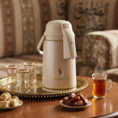 Zogershi Abu Feel Japanese Thermos, 3 Liters, Glass Inner Container, Stainless Steel Outer Body, Push Button, Safety Lock, 360 Degrees - Beige product image 2